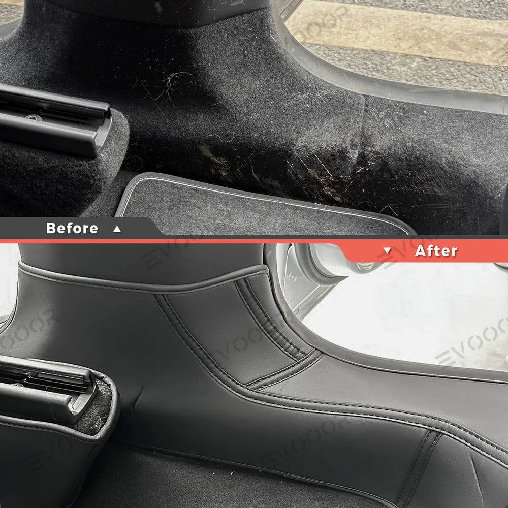 Napa Leather Door Sill Protectors 4-Piece Set – Full Coverage for Tesla Model Y Juniper 2025+