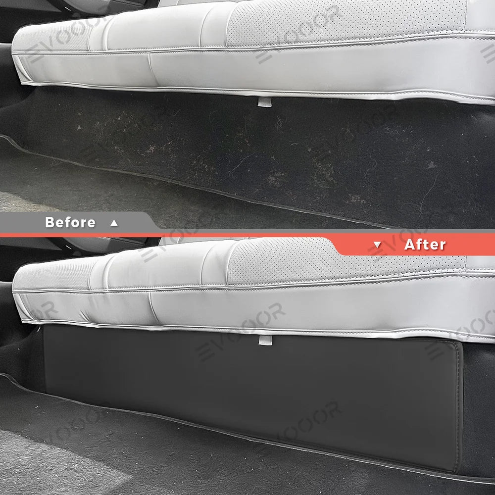 Protection anti-coup de pied sous le siège arrière–Protection en cuir nappa pour Tesla Model Y Juniper 2025+