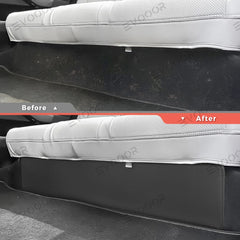 Protection anti-coup de pied sous le siège arrière–Protection en cuir nappa pour Tesla Model Y Juniper 2025+