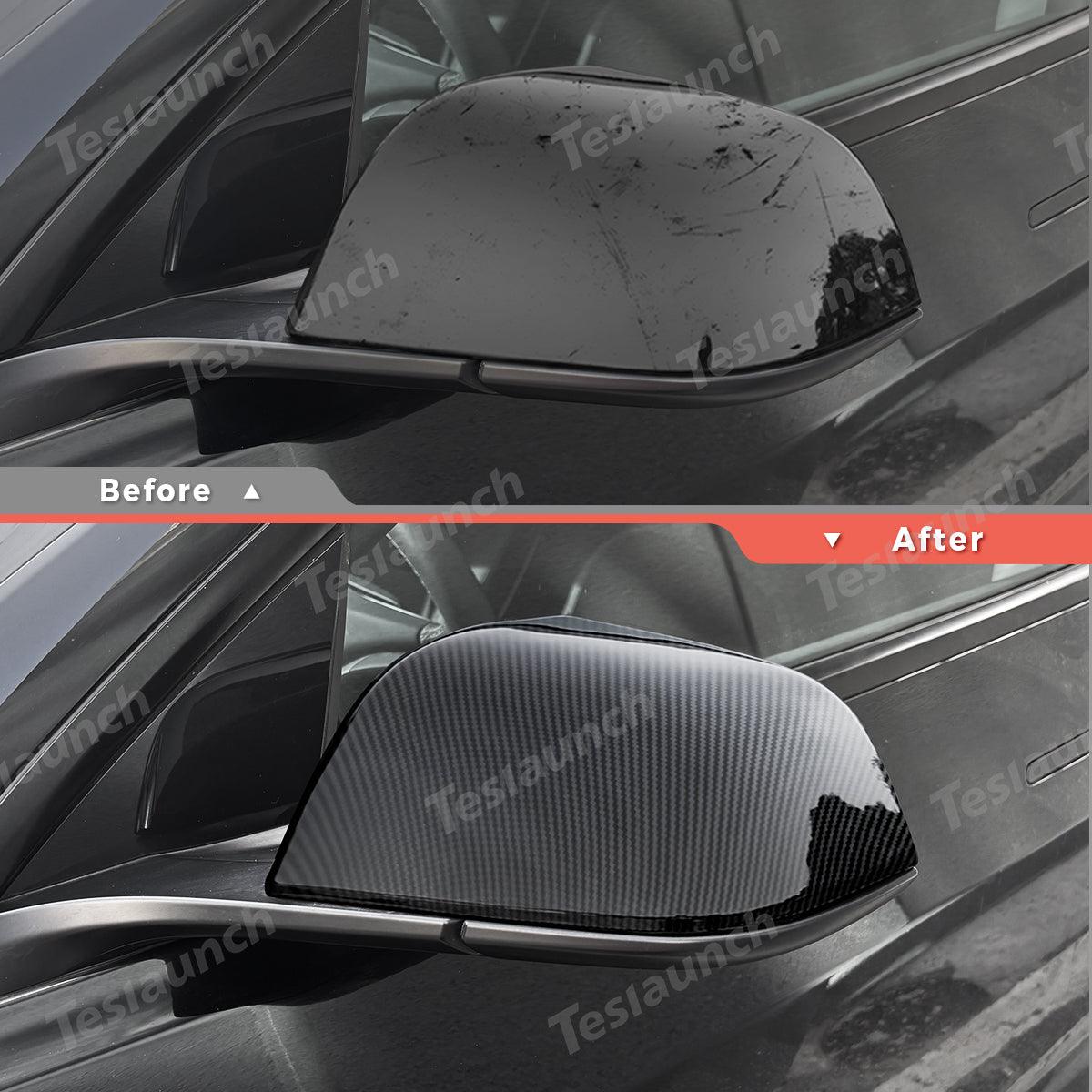Side Mirror Cover Caps – Protective & Stylish Exterior Trim for Tesla 2024 Model 3 Highland - Evooor