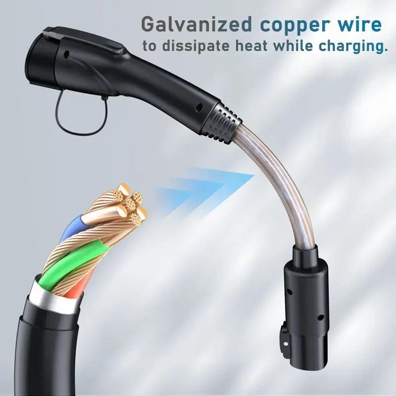 Electric Vehicle Charger Cable for NACS and Tesla Vehicles with J1772 Adapter Connection - Evooor