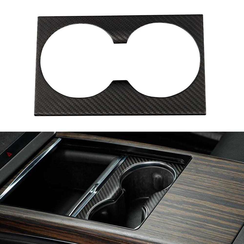 Carbon Fiber Cup Holder Cover for Tesla Model S/X - Premium Console Accessory for 2022 and Beyond - Evooor