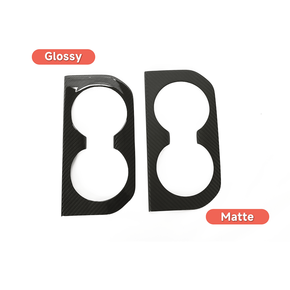 [Real Carbon Fiber] Rear Cup Holder Cover for Tesla Model S 2021+ - Evooor