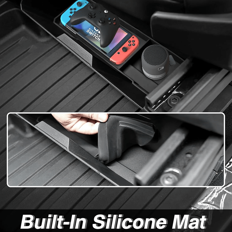 Front Under Seat Storage Box with Silicone Pad for Cybertruck - Evooor