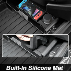 Front Under Seat Storage Box with Silicone Pad for Cybertruck