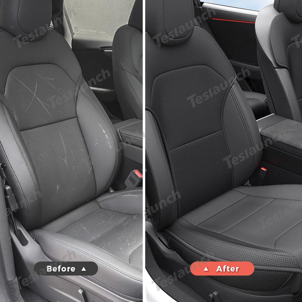 Napa Leather Seat Cushion Set – All-Season Ventilated Comfort for Tesla Model Y Juniper 2025+ (7-Piece Set) - Evooor