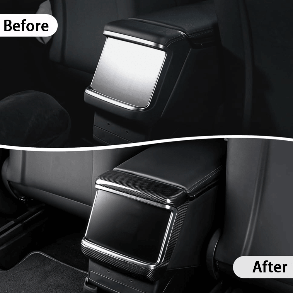 High-Quality Carbon Fiber Rear Air Conditioning Vent Cover for Tesla Model S/X 2022 and Beyond - Evooor