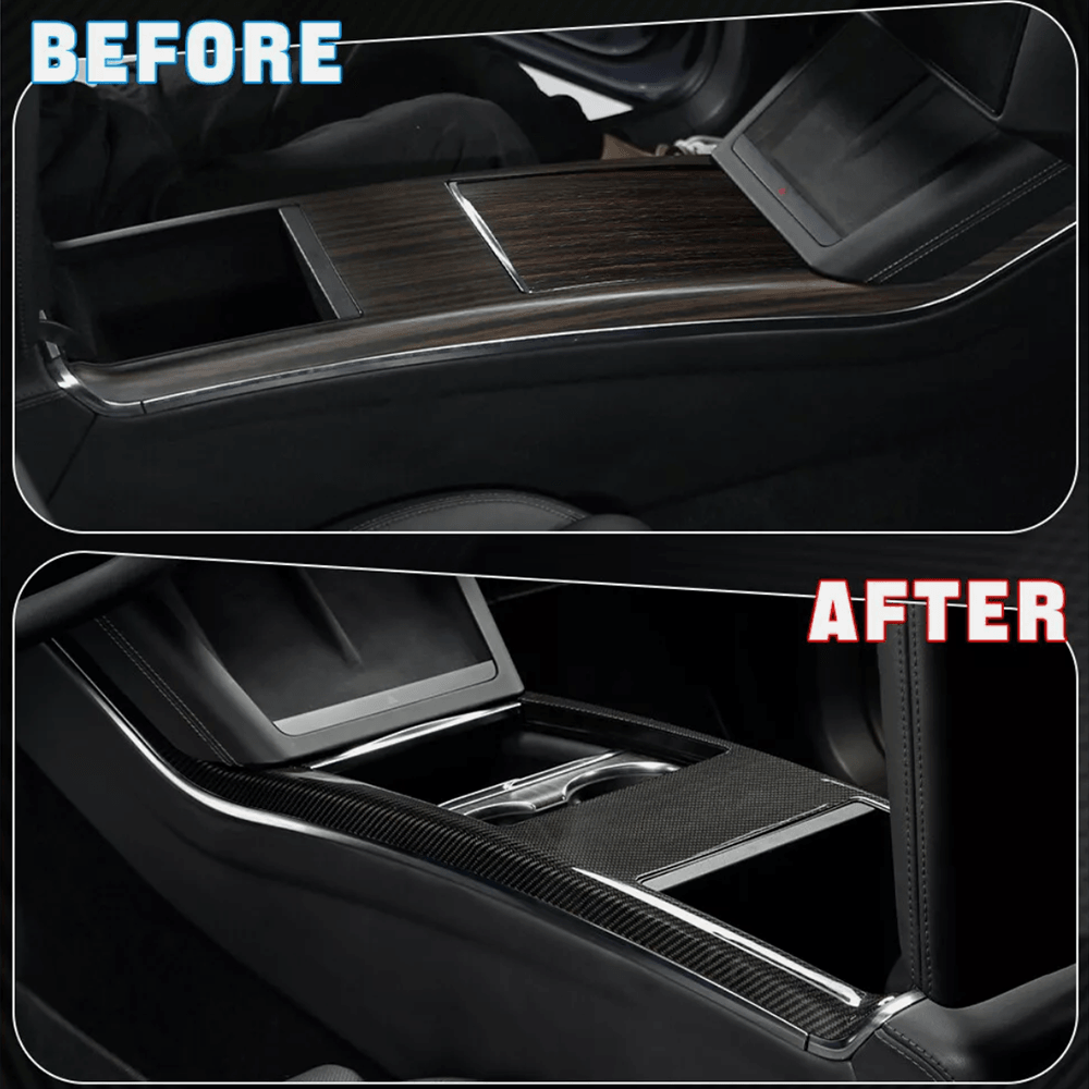 2022+ Tesla Model S/X Real Carbon Fiber Center Console Side Panel Upgrade - Evooor