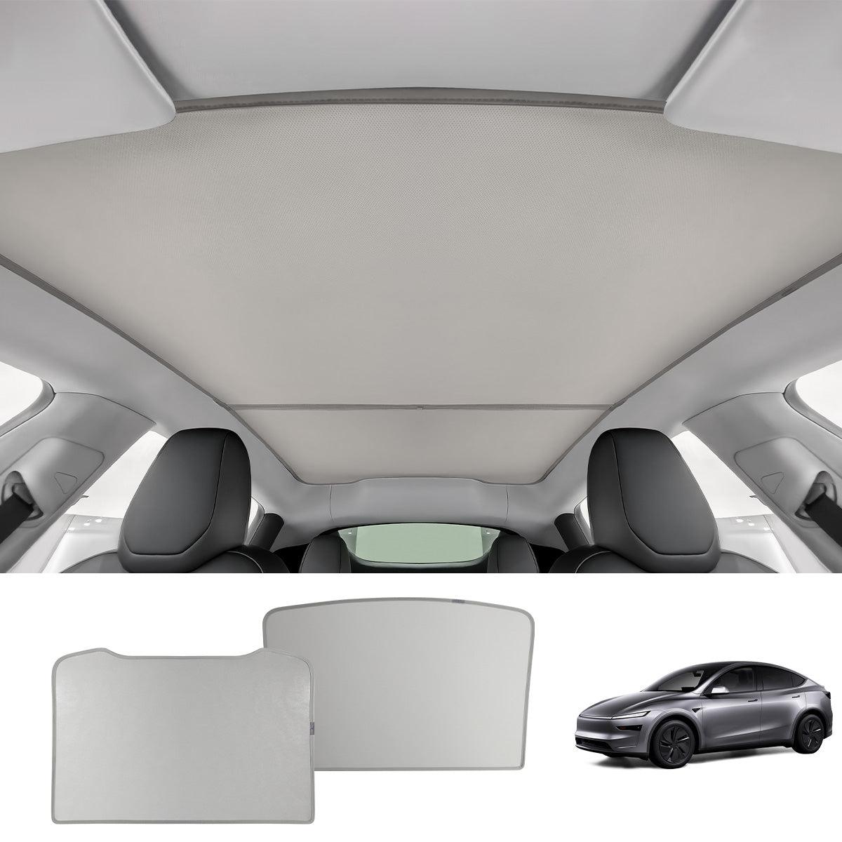 Split Nano Ice Crystal Glass Roof Sunshade for Tesla Model Y Juniper 2025+ - Evooor