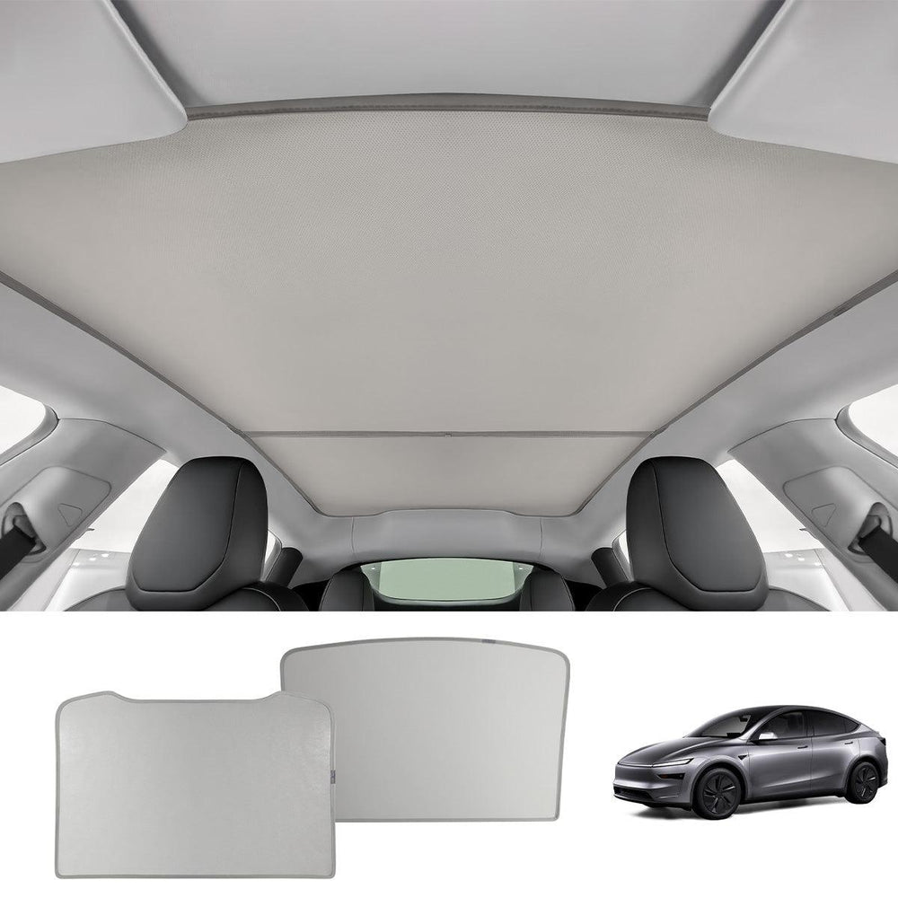 Split Nano Ice Crystal Glass Roof Sunshade for Tesla Model Y Juniper 2025+ - Evooor