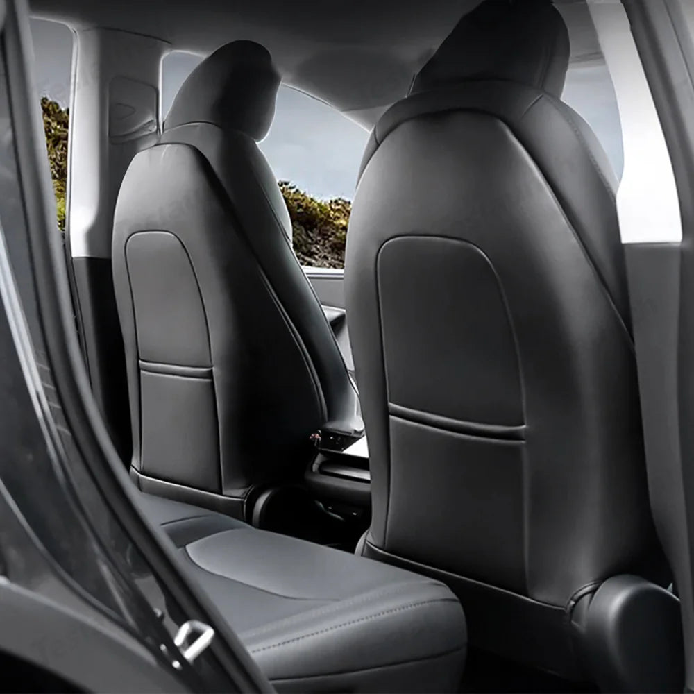 Leather Kick Mat Seat Back Protector for Tesla Model Y Juniper 2025+ - Evooor