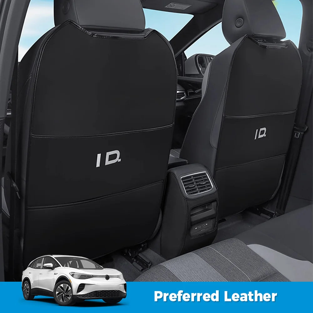 Leather Rear Seat Back Anti-Kick Mat For VW ID.4 2021-2025 - Evooor