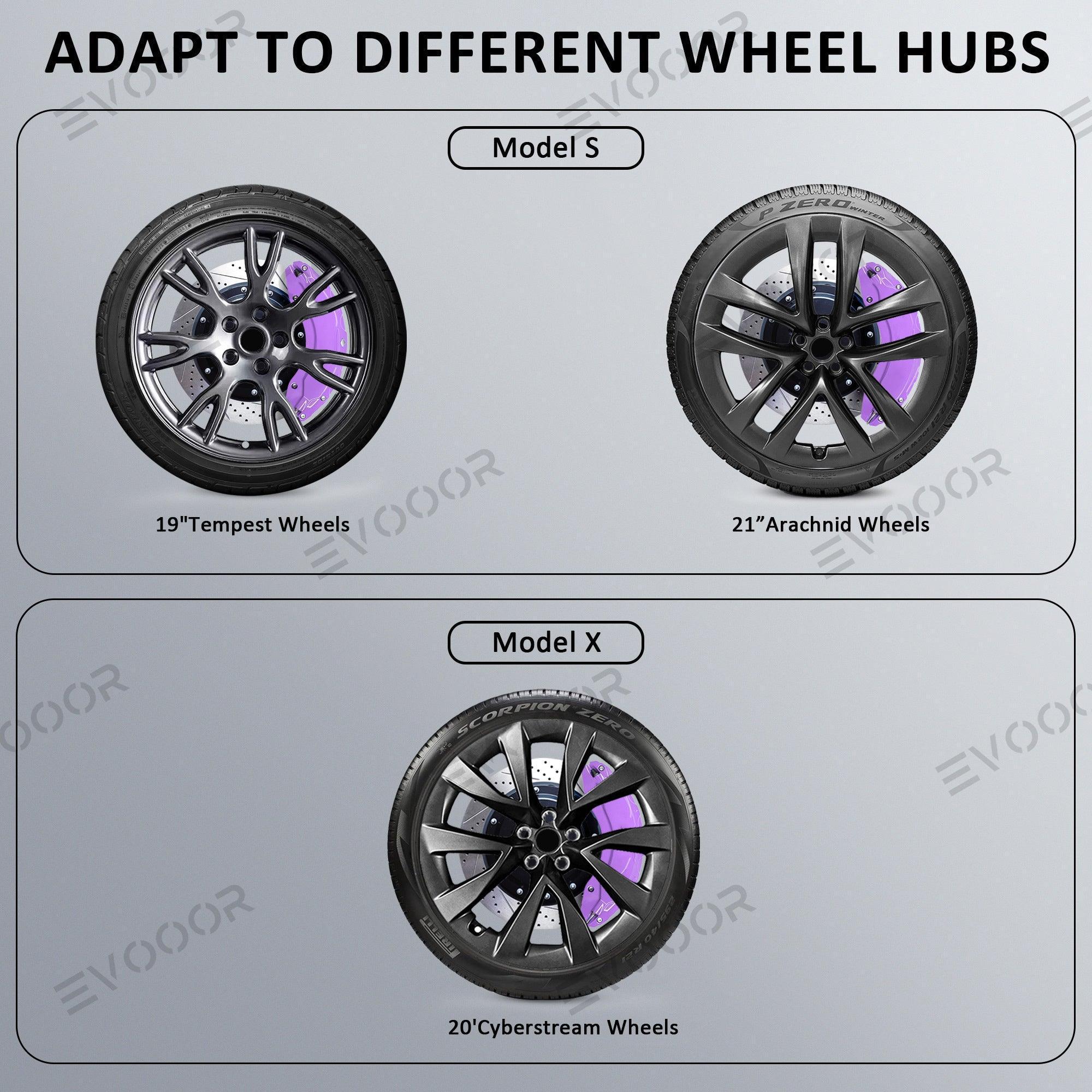 Model S/X Purple Brake Caliper Covers for Tesla(2021-2023)(4Pcs) - Evooor