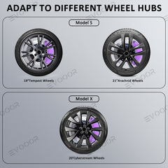 <tc>Model</tc> Cubiertas de pinza de freno moradas S/X para Tesla (2021-2023) (4 piezas)