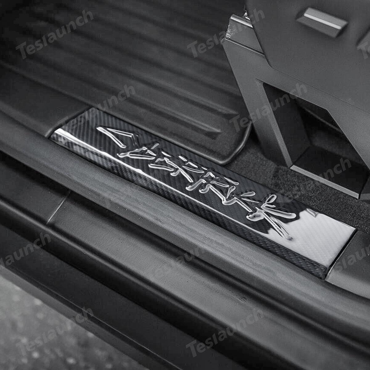 [Real Carbon Fiber] Front Door Sill Protector for Tesla Cybertruck (2 Pcs) - Evooor