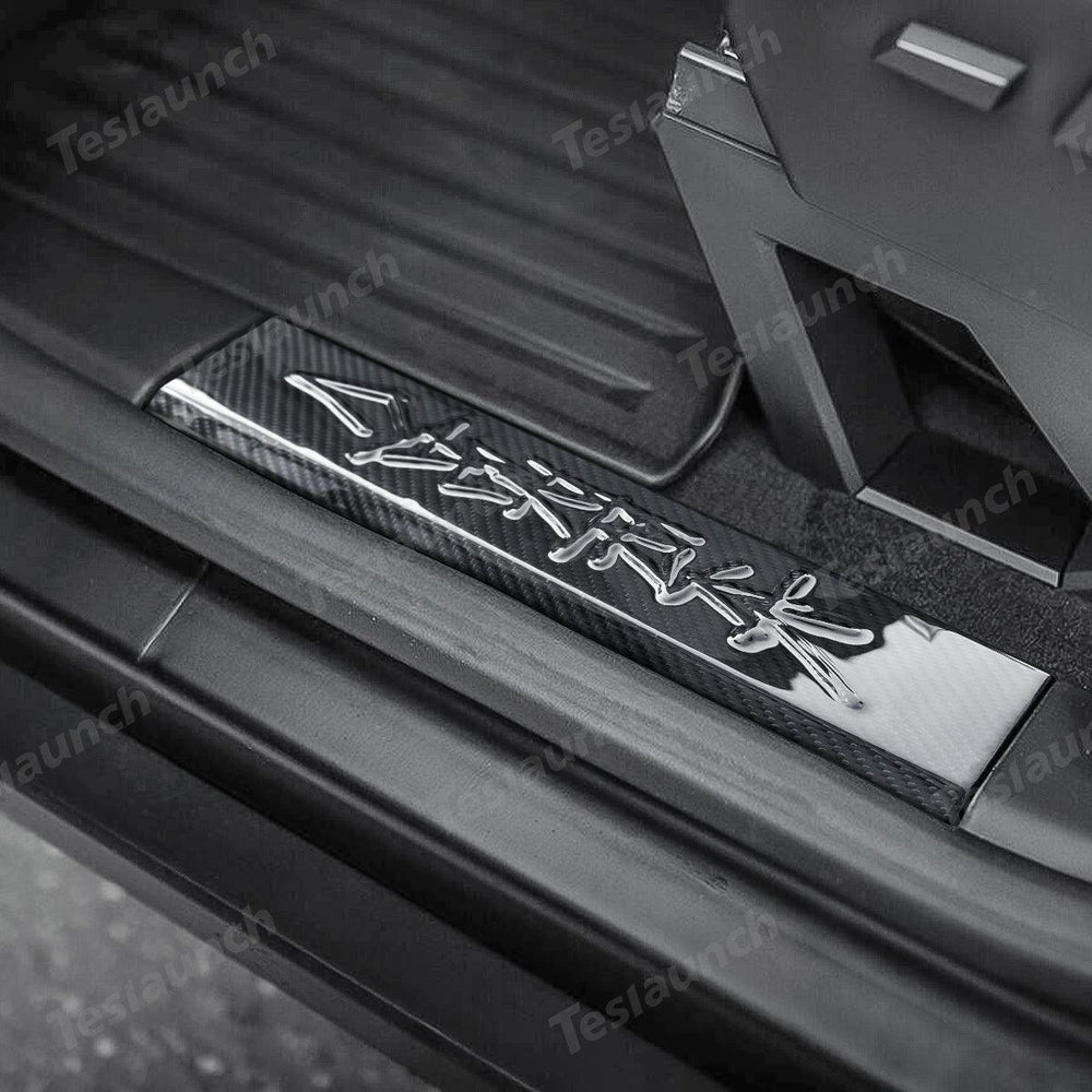 [Real Carbon Fiber] Front Door Sill Protector for Tesla Cybertruck (2 Pcs) - Evooor