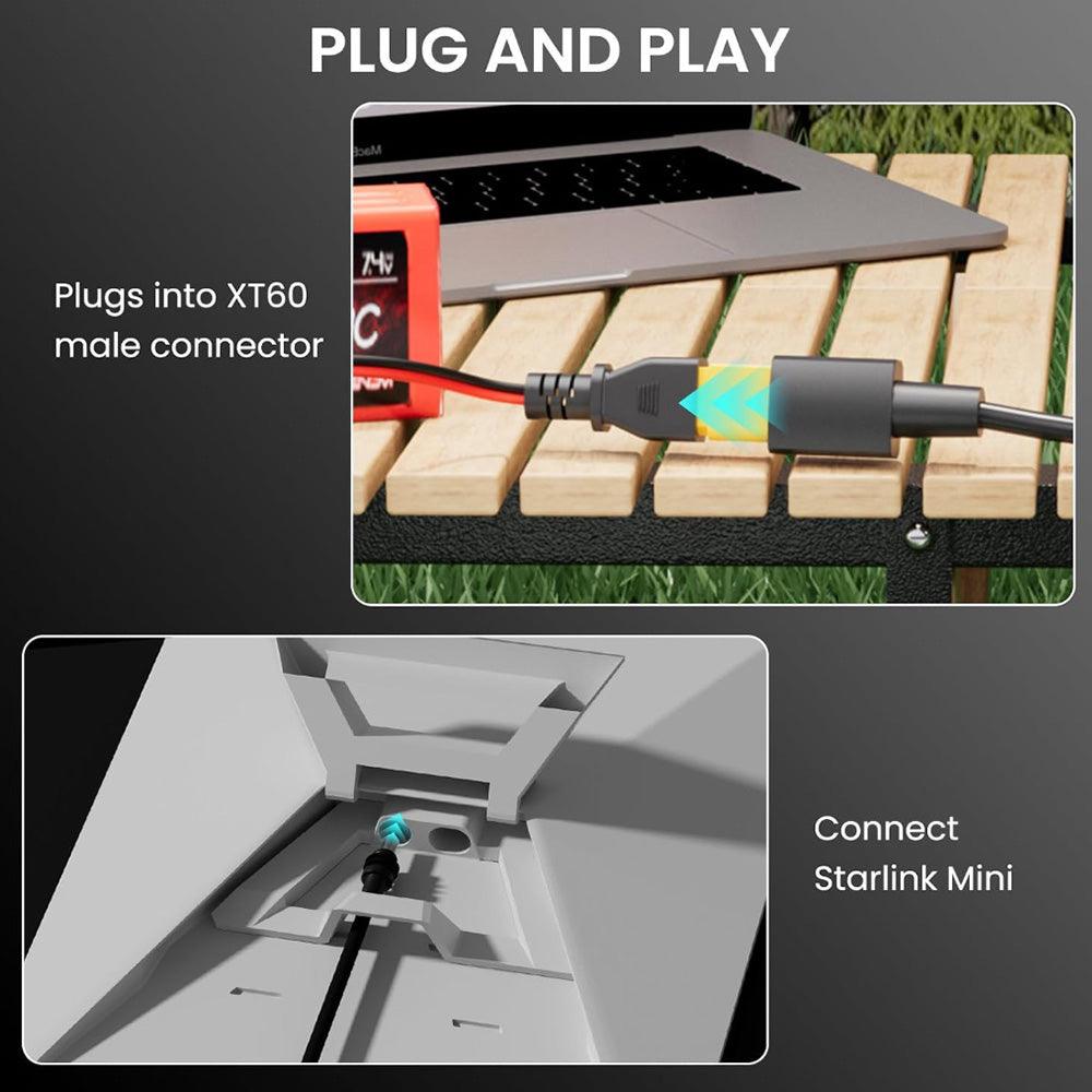 High-Quality 1.5M XT60 to DC Power Cable for Starlink Satellite Internet Mini Dish - Evooor
