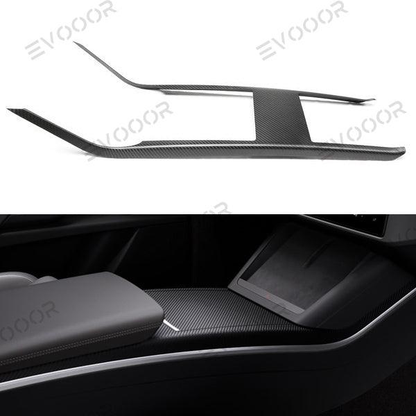 Model X [Real Carbon Fiber] Center Console Cover Kit For Tesla 2021+ - Evooor