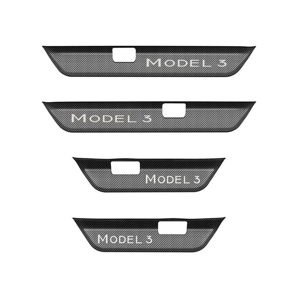 High-Quality Anti-Scratch Door Sill Guards Set for Tesla Model 3 - 2024+ (Front and Rear) - Evooor