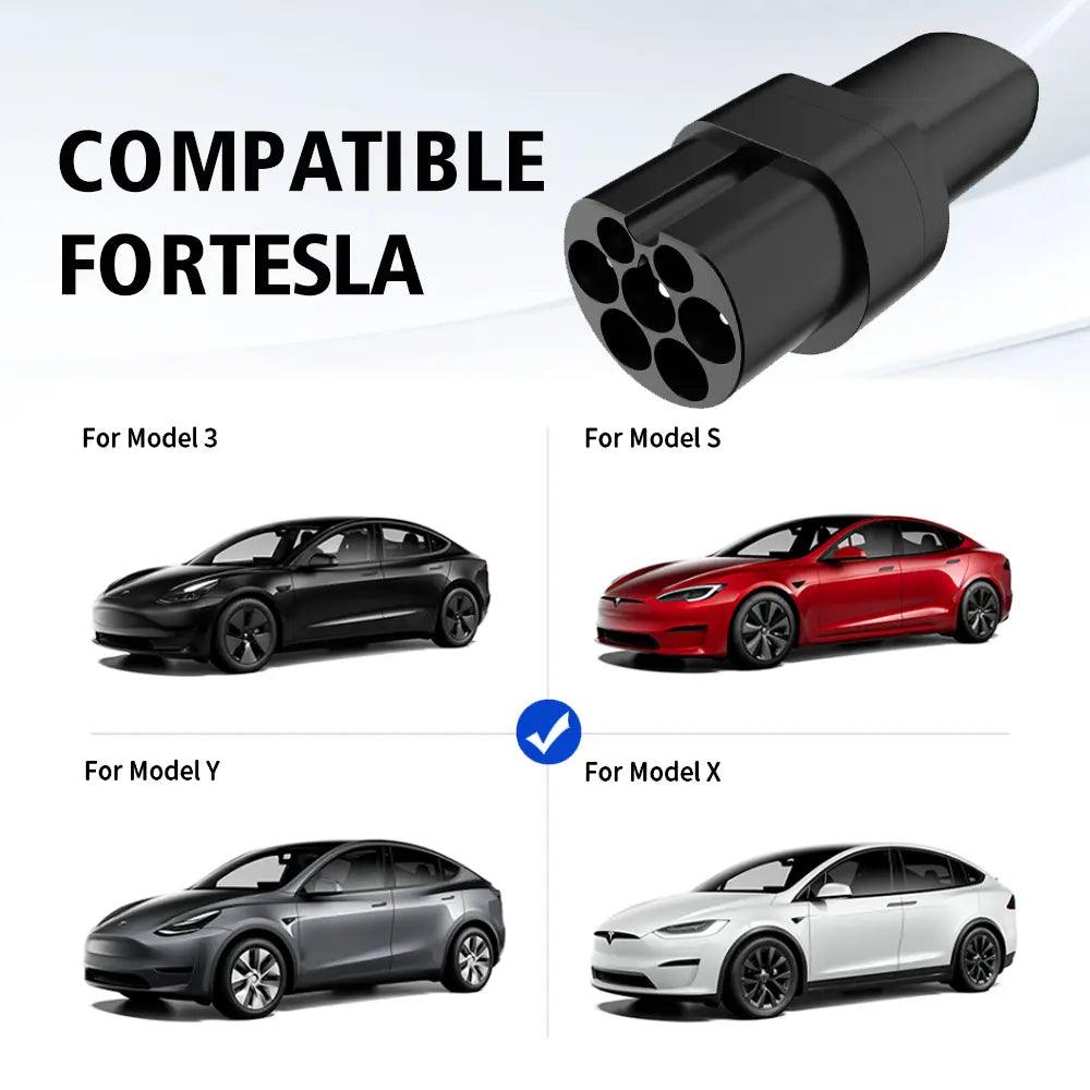 Tesla/NACS Type 2 to AC Electric Vehicle (EV) Charging Adapter - Compatible with Tesla and NACS Charging Stations - Evooor