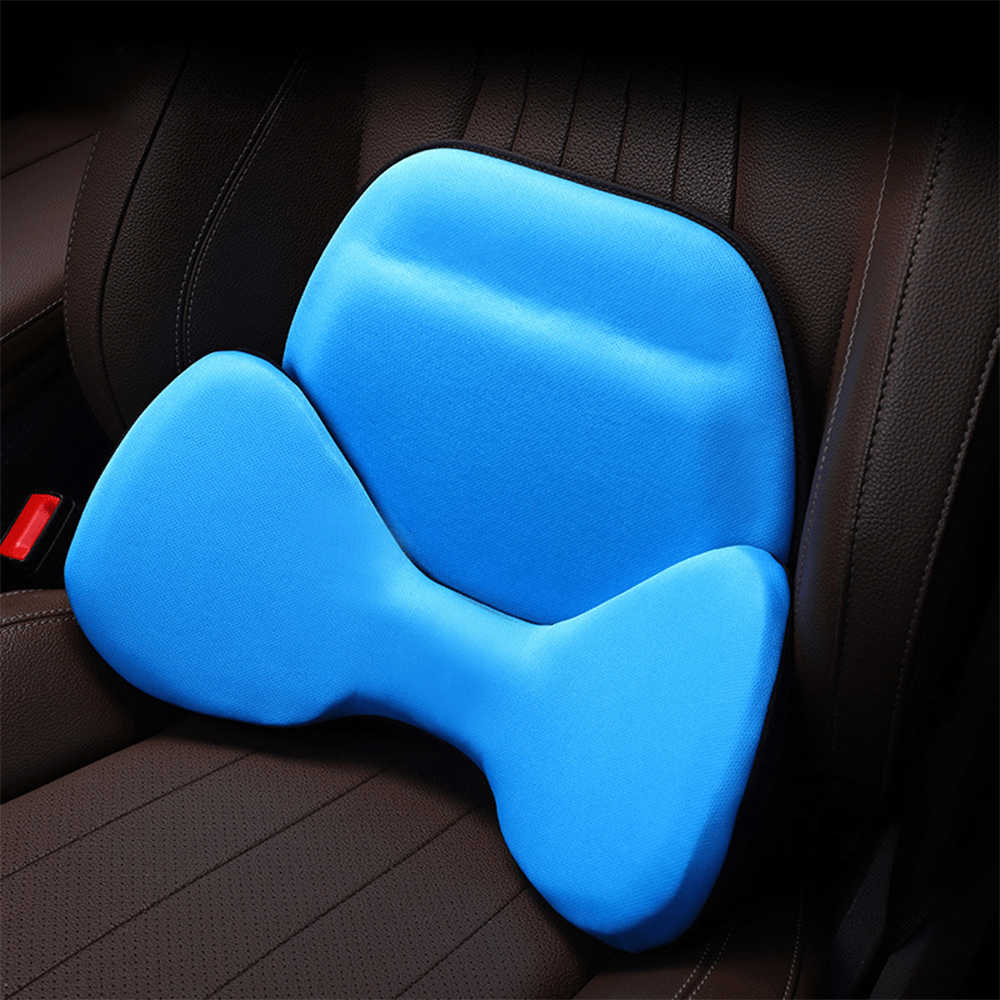 Breathable Lumbar Support Pillow with Ergonomic Ice Silk Cover - Universal Fit for Cars and Vehicles - Evooor