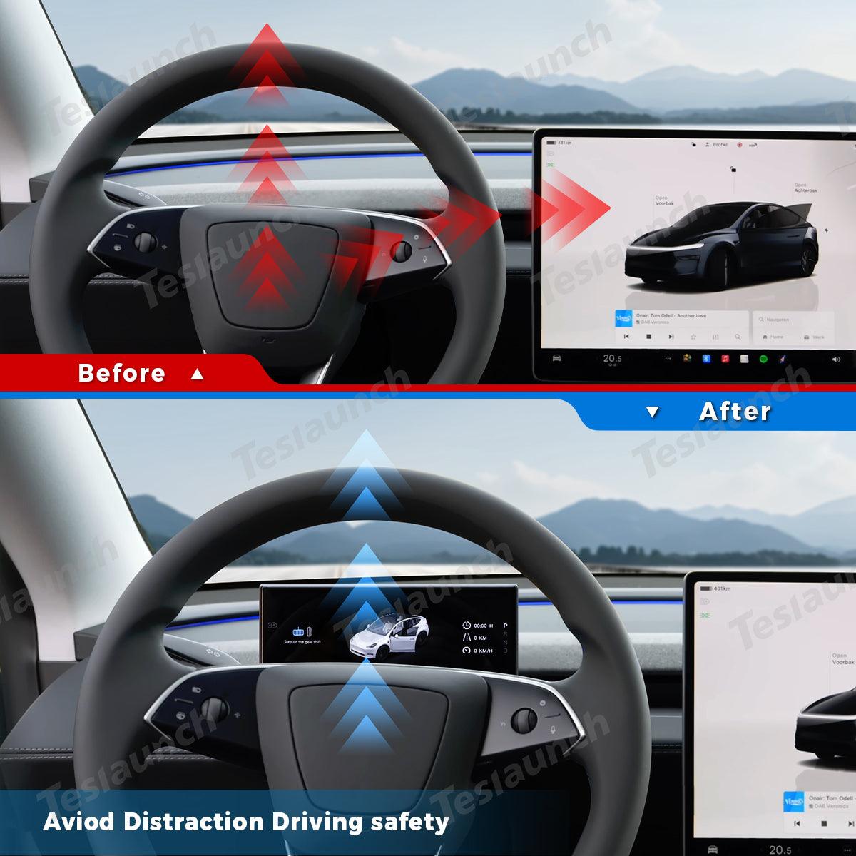 8.9'' Wireless CarPlay & Android Auto HUD for Tesla Model 3 Highland / Model Y Juniper - Evooor