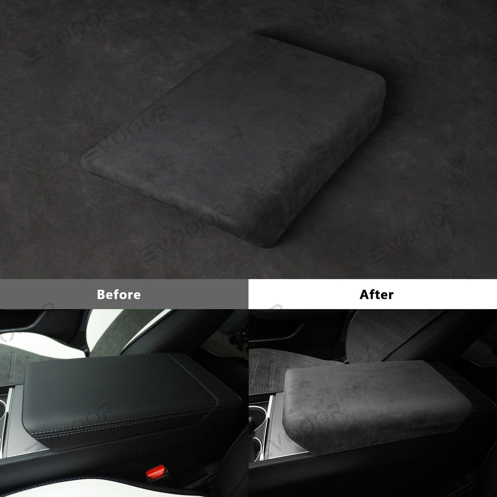 2024 Model 3 Highland Alcantara Armrest Cover For Tesla - Evooor