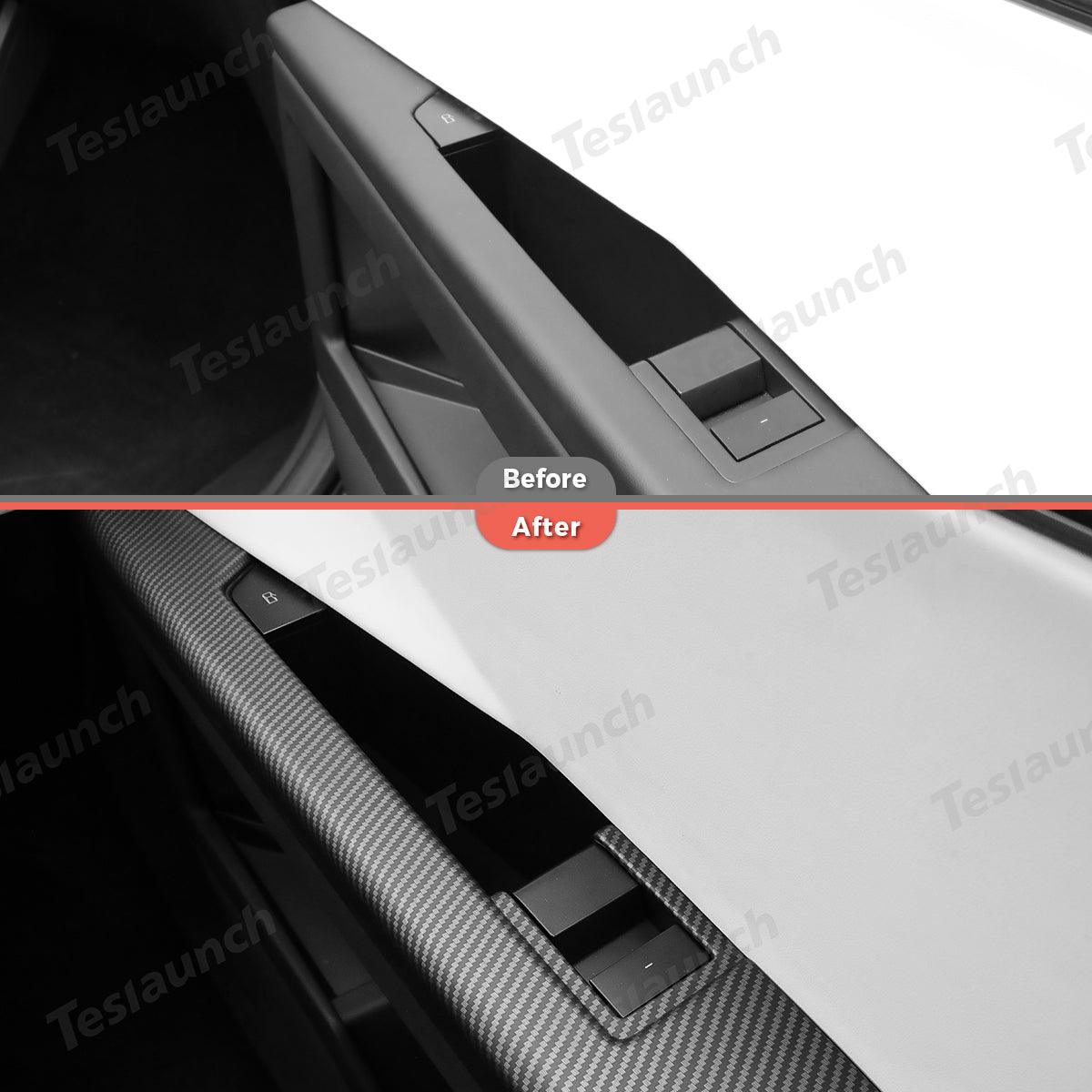 Carbon Fiber Pattern ABS Door Armrest Covers Set for Cybertruck - Front and Rear (4 Pieces) - Evooor