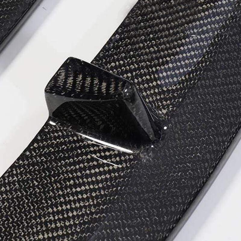 [High-Quality] Carbon Fiber Front Bumper Lip Spoiler Set for Tesla Model 3 (2017-2023) - Evooor