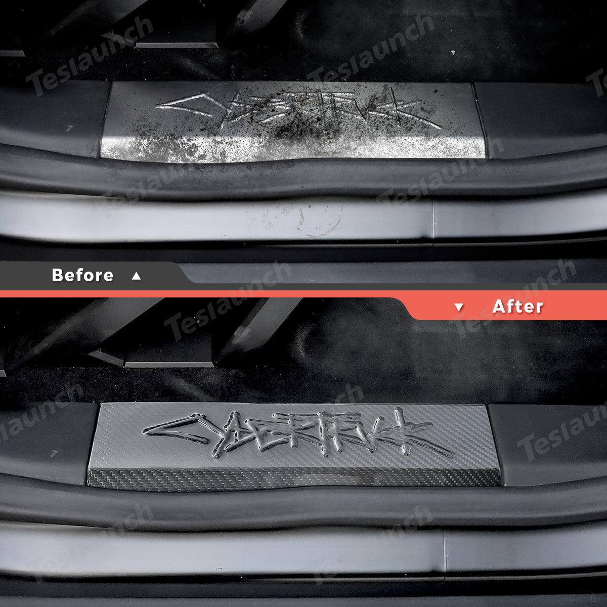 [Real Carbon Fiber] Front Door Sill Protector for Tesla Cybertruck (2 Pcs) - Evooor