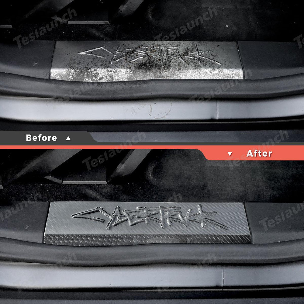 [Real Carbon Fiber] Front Door Sill Protector for Tesla Cybertruck (2 Pcs) - Evooor