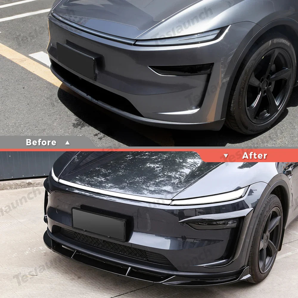 Front Spoiler Kit with Fog Light Accent for Tesla Model Y - Enhanced Aero Dynamics - Evooor