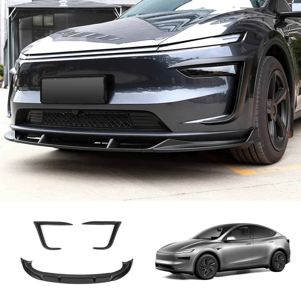 Front Spoiler Kit with Fog Light Accent for Tesla Model Y - Enhanced Aero Dynamics - Evooor