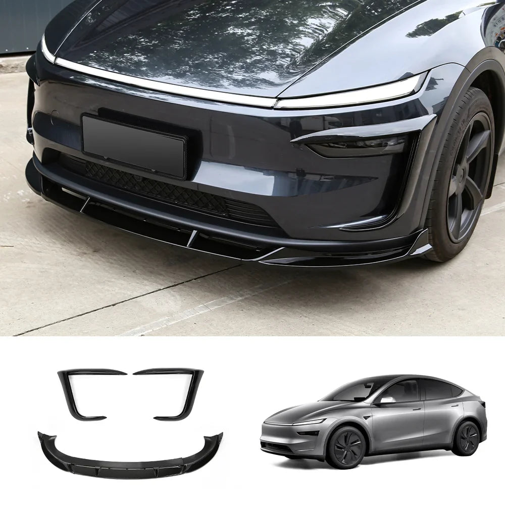 Front Spoiler Kit with Fog Light Accent for Tesla Model Y - Enhanced Aero Dynamics - Evooor