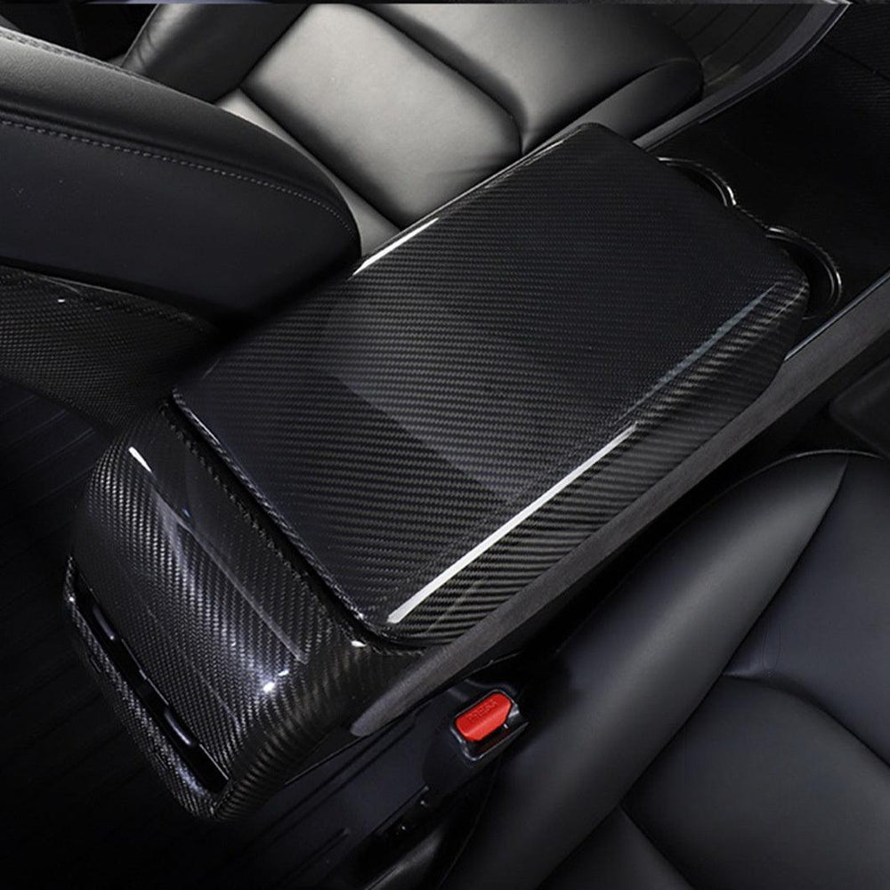 Model 3 / Y [Real Carbon Fiber] Armrest Cover, Center Console Cover For Tesla(2017-2024) - Evooor