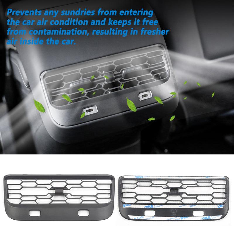 Tesla Model 3/Y Rear Seat Air Vent Deflector Shield Cover - Increase Airflow and Reduce Dust - Evooor