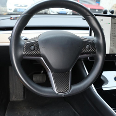 Model3/y [fibra de carbono real] cubierta del volante paraTesla(2017-2023)