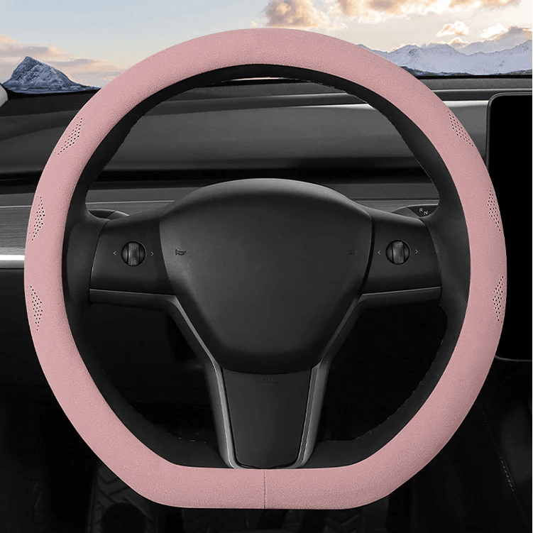 Model 3/Y Alcantara Ultra Thin Sweat Absorbing Steering Wheel Cover for Tesla - Evooor