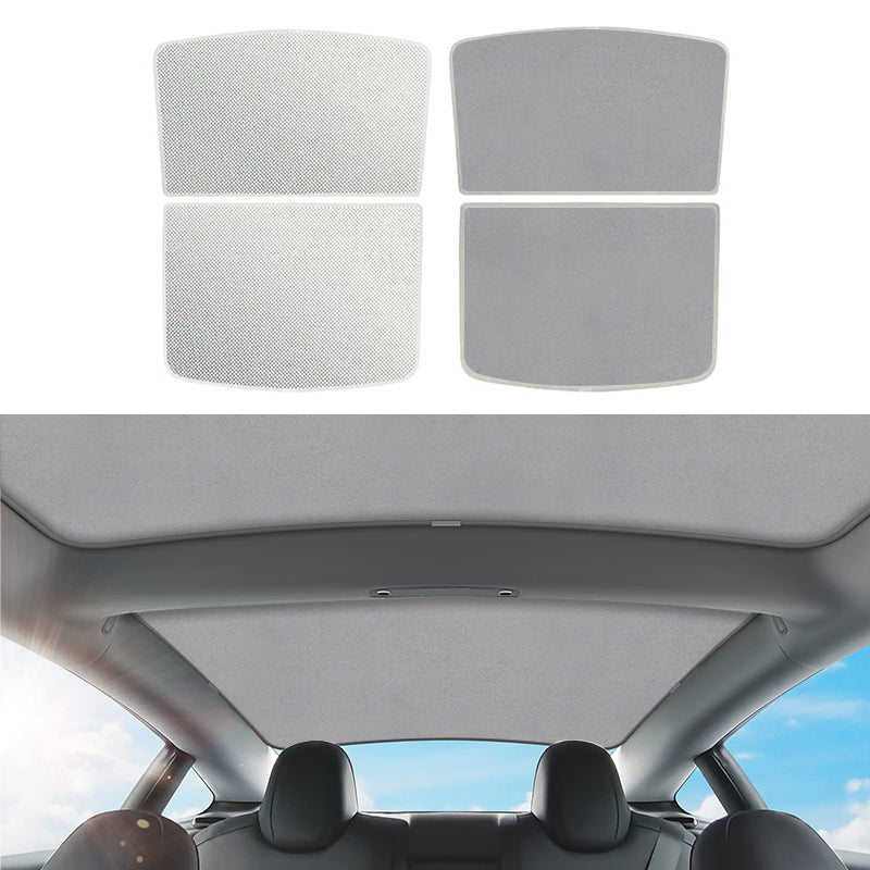 Tesla Alcantara Suede Ice Crystal Double Insulation Sunroof Sunshade for Model 3/Y