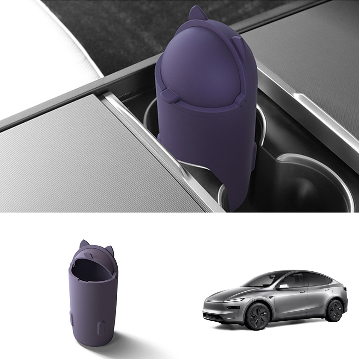 Tesla Model Y 2025+ Central Control Silicone Rubbish Bin Organizer - Juniper Color - Evooor