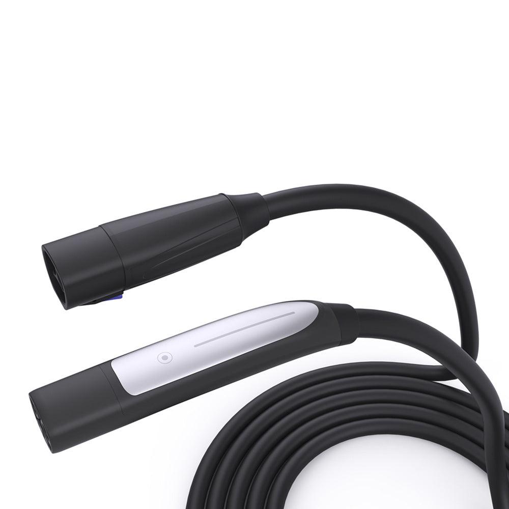 Electric Vehicle Charging Extension Cable with Convenient One-Button Switch for Tesla Models 3, Y, S, X - 16 Feet Length - Evooor