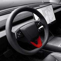 Tesla Alcantara Steering Wheel U-shaped Cover Sticker For 2024 Model 3 Highland