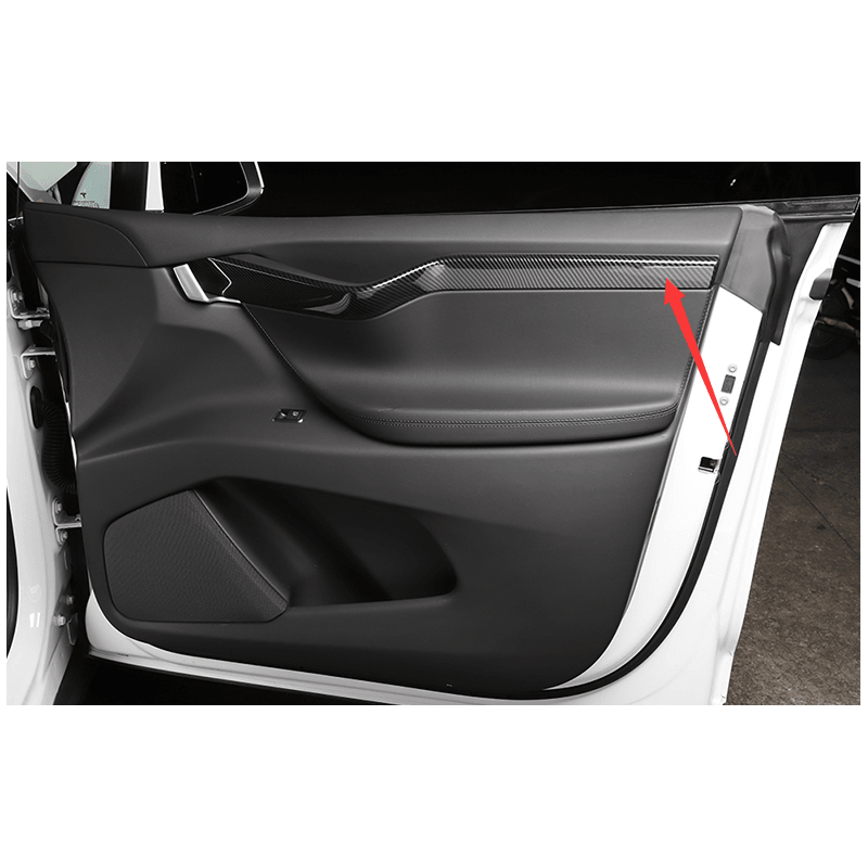 High-Quality Carbon Fiber Interior Door Panel Accents Set for Tesla Model X - Enhance Your Car's Look! - Evooor