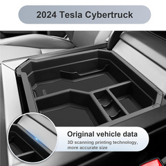 Double-layer Center Console Storage Tray Organizer Box for Tesla Cybertruck (2-pack)