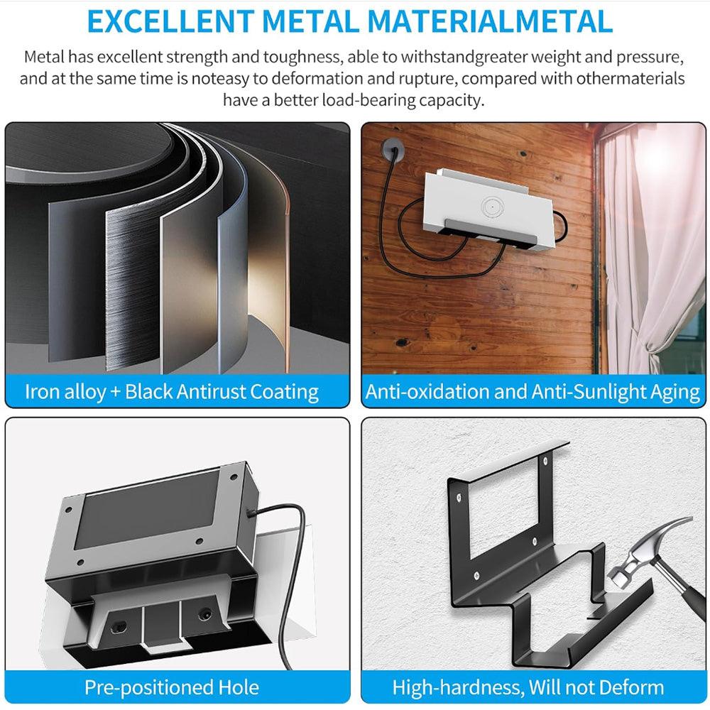Metal Router and Power Supply Wall Mount Bracket Kit for Starlink Gen 3: Complete Accessory Set for Easy Installation - Evooor