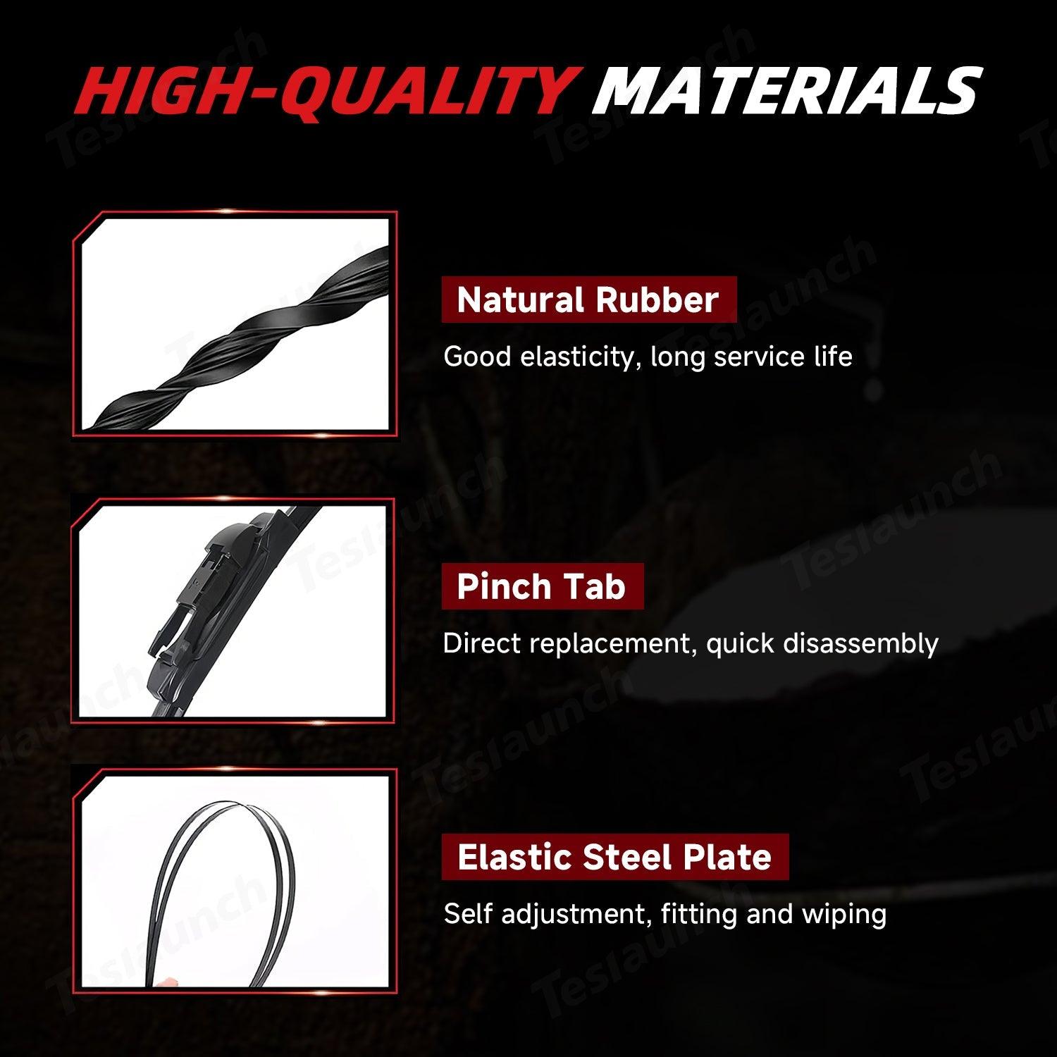 27" and 18" Windshield Wiper Blades Replacement for Tesla Model S (Set of 2) - Evooor