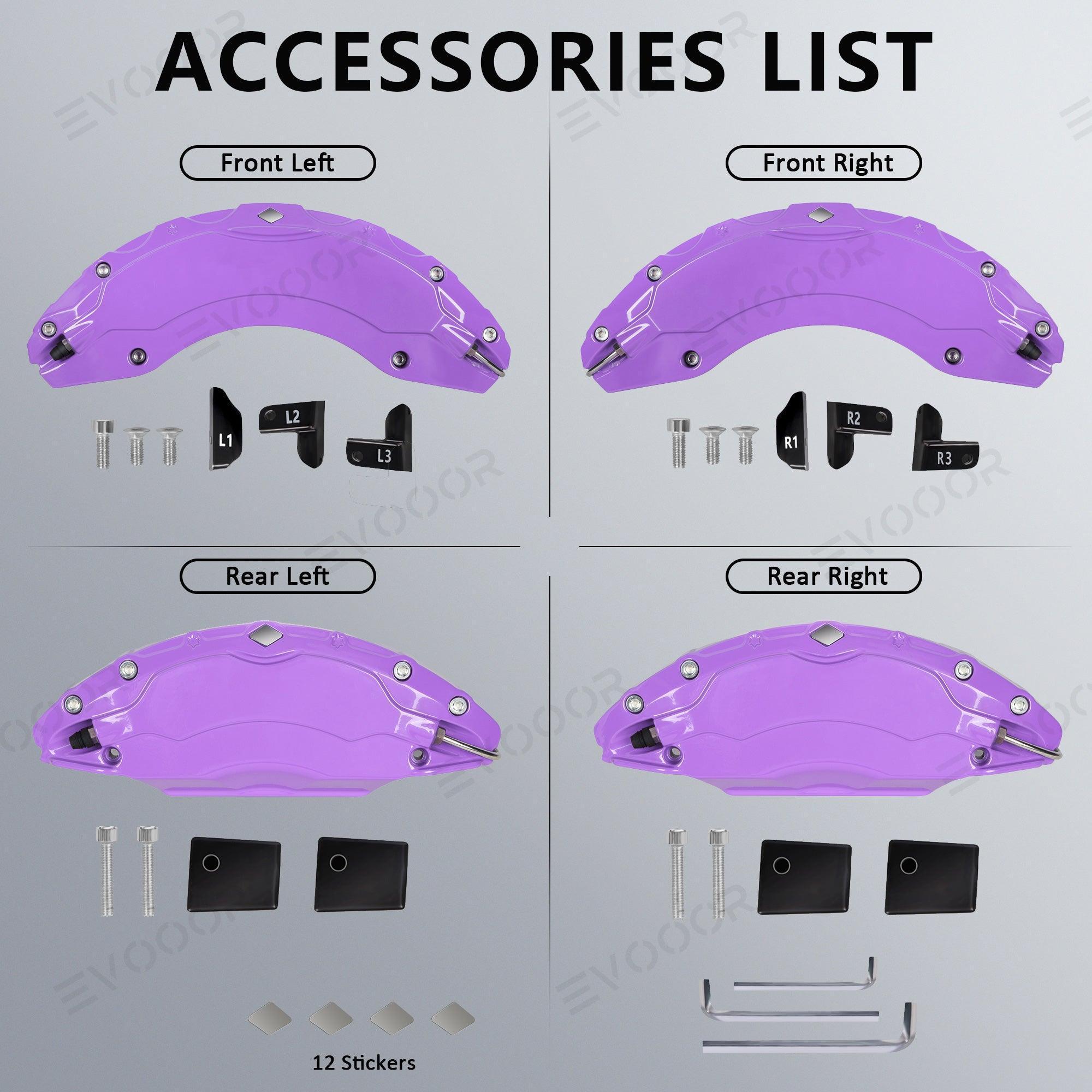 Model S/X Purple Brake Caliper Covers for Tesla(2021-2023)(4Pcs) - Evooor