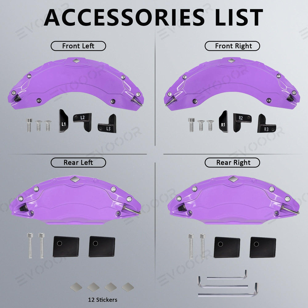 Model S/X Purple Brake Caliper Covers for Tesla(2021-2023)(4Pcs) - Evooor