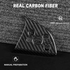 High-Quality Carbon Fiber Steering Wheel Panel Protectors (2 Pieces) for Tesla Model 3 - Durable Upgrade for Highland Driving