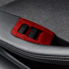 TeslaAutocollant de couverture de bouton de commutateur de fenêtre d'Alcantara 13 PCS pour 2024Model3 Highland